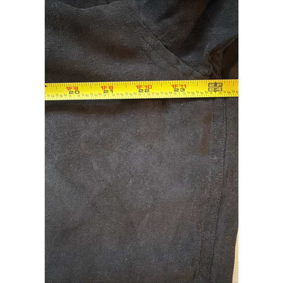 Claiborne Faux Suede Shirt Jacket Black Button Up Size Large - Picture 5 of 7